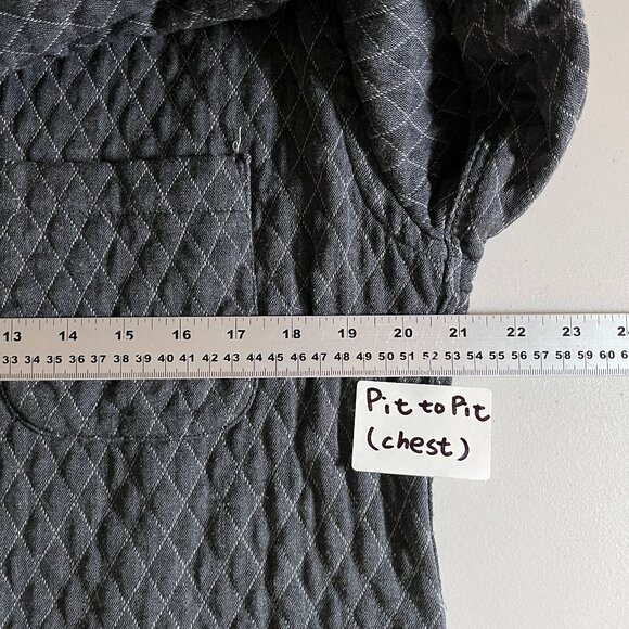 Naked & Famous Quilted Cotton Button Down Long Sleeve Shirt - Men's Size L Gray - Picture 6 of 9